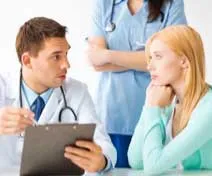 female patient consultation with a specialist